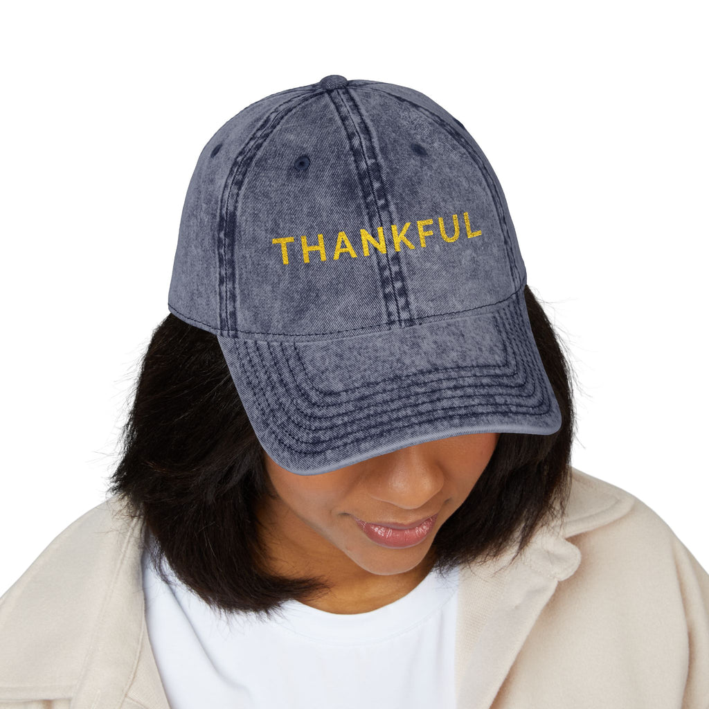 Thankful - Vintage Embroidered Cap