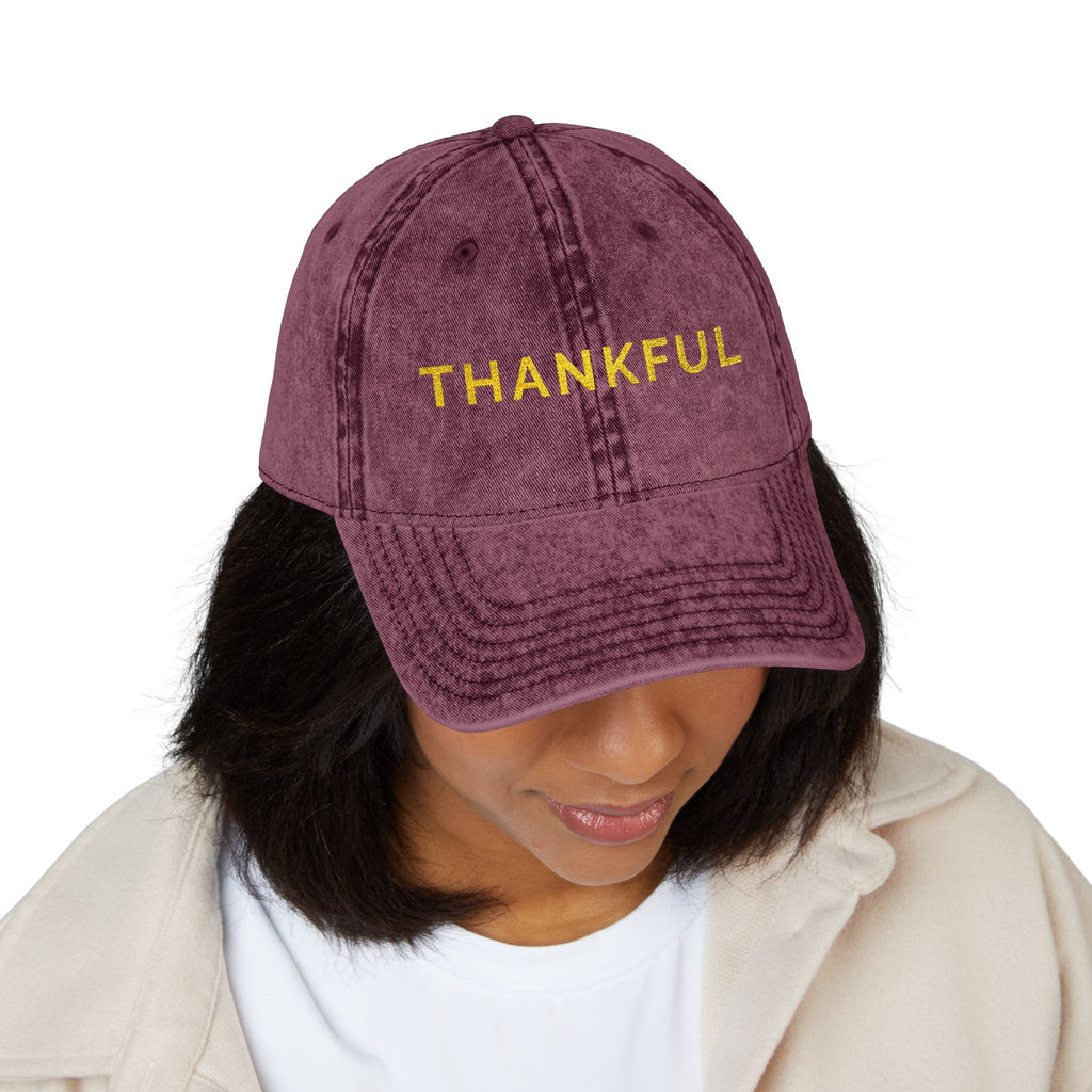Thankful - Vintage Embroidered Cap